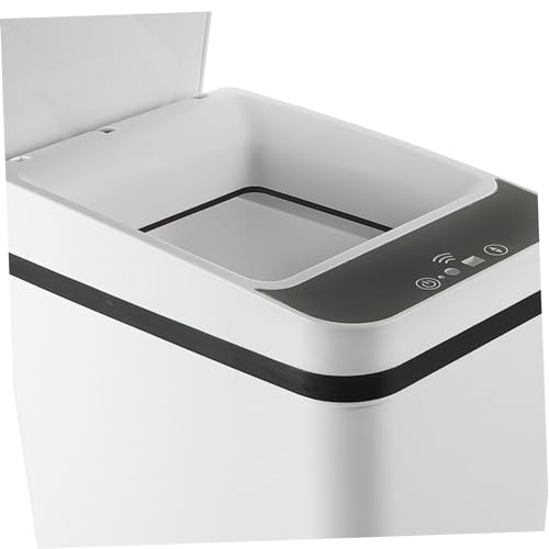 Bote de basura automático rectangular plástico blanco miniatura 6