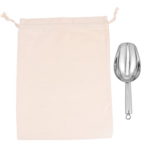 HOLIDYOYO 1 Juego pala de hielo de acero inoxidable cucharas con hielo Multifuncional cubo cubitos ice cube churrera rejas bolsa de hielo pala de arroz pala para granos algodón