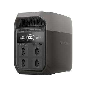 EF ECOFLOW DELTA 3 - Tomada BR 220V Estação de Energia Portátil, Bateria LiFePO4 de 1024 Wh, 43 Min Carga Completa, Saída CA de 1800 W, Gerador Solar para backup de energia residencial, RVs.