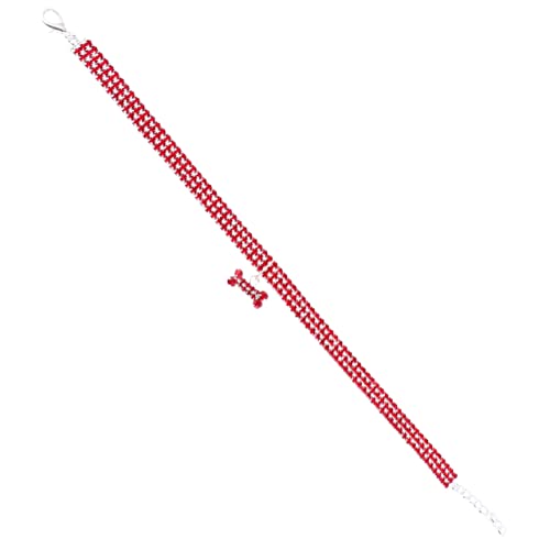 Collier rhinestone pour chien rouge idéal pour les sorties chic