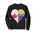 Canadese venezuelano bandiera cuore Felpa