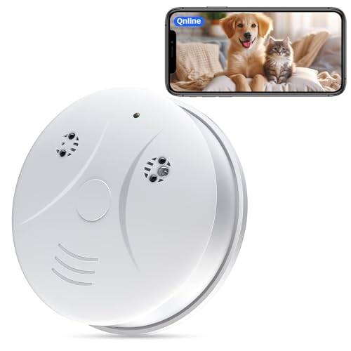 Wireless WiFi Spy Camera 1080P Video Smoke Detector Hidden Camera Indoor Security Camera for Pets...