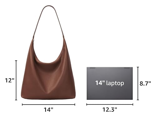 Image of KALIDI Casual Tote Bag Vegan Leather Hobo Zipper Work Bag Weekender Shoulder for Women Shoulder Travel Purse