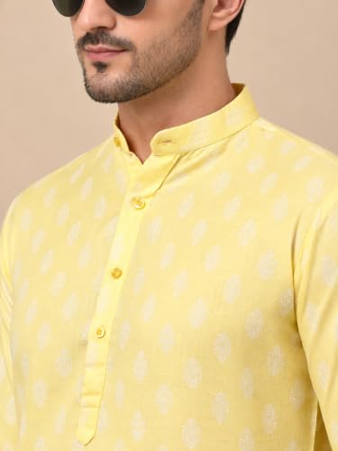 Image of Jompers Men's Cotton Floral Printed Kurtas