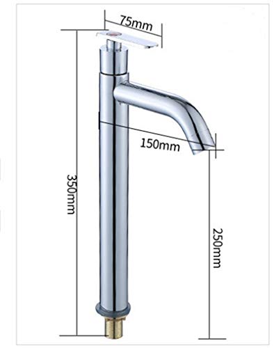 Grifo de latón sofisticado de 35 cm de altura con flujo cascada estética minimalista 3