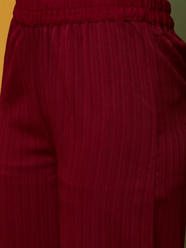 Image of Globus Women Kurta Set (3640924001 Maroon S)