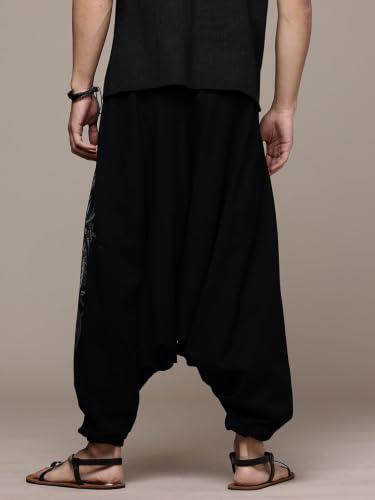 Image of The Veshti Company Printed Harem Pants for Men's Cotton Hippie Style Baggy Boho Yoga Pajama Pant with Pocket