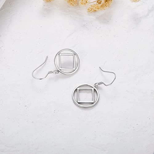 Sobriety Gift 925 Sterling Silver Alcoholics/Narcotics Anonymous Earrings AA/NA Recovery Symbol Sobriety Alcoholics/Narcotics Anonymous Gifts for Women Men3