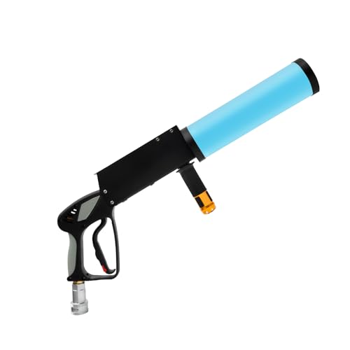 Pistola de niebla CO2 RGB con LED, cañón criogénico para efectos especiales en DJ, fiestas y escenarios, con manguera y adaptador, cambio automático de color, alcance de 6-10 metros miniatura 2