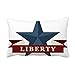 DIYthinker Pentagram Liberté Pays Ville Amérique Slogan Throw Coussin Oreiller Lombaire Insert Cover Accueil Canapé Décor Cadeau 16 Pouces x 24 poucess Multicolor