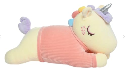 Image of Cute Soft Stuffed Sleeping Unicorn Plush Toy Teddy Bear Washable Cuddly Baby Soft Toy For Baby, Kids, Girls And Boys, 35 Cm