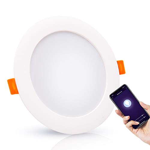 LEDUX WiFi Tunable-White 10W Einbaustrahler CCT 2000-6500K, Dimmbar + Farbtemperatur einstellbar Warm + Neutral + Kaltweiß, IP44 Schutzklasse, Tuya Smartlife Steuerung, Alexa kompatibel (10Watt) Cover