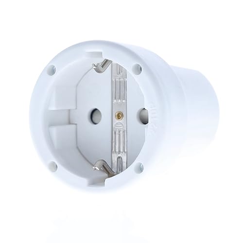 as - Schwabe PVC Kupplung - Schutzkontaktkupplung mit doppeltem Schutzkontakt - Anschluss Leitungen bis max. 1,5mm&sup2; - 230V - 16A - IP20 - Wei&szlig;, 62224