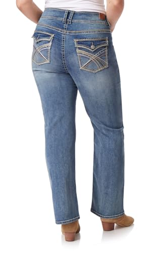 Image of WallFlower Luscious Curvy Bootcut Jeans for Women, Mid-Rise Insta Stretch Denim, Size-Inclusive Juniors Jeans