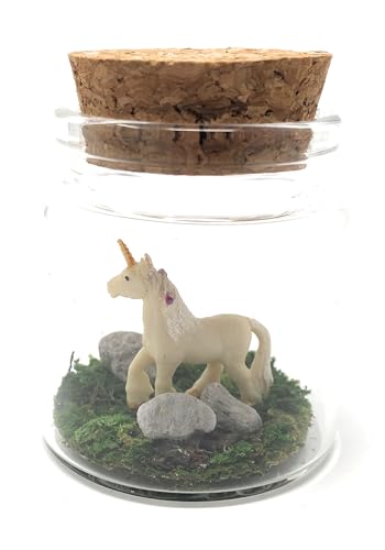 Worlds Smallest Pet Unicorn White With Adoption Certificate In Glass Jar With...