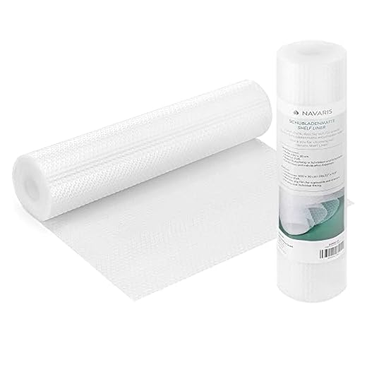 Navaris Halkfritt hyllfoder – antirepor och antihalkskydd för hyllor, lådor, köksskåp, skåp – 30 x 600 cm