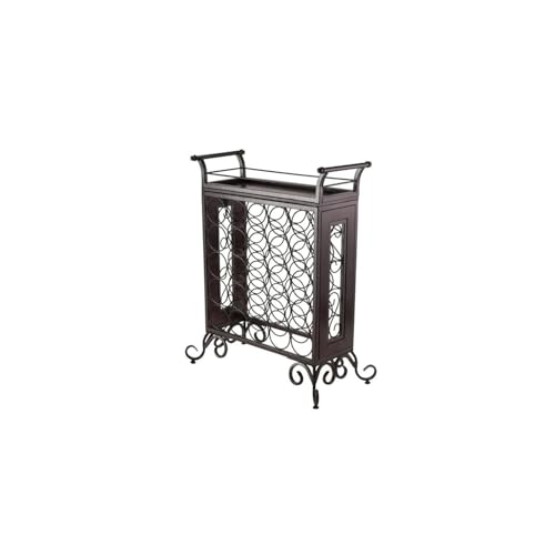 Soporte para 25 botellas de vino metal y madera miniatura 1