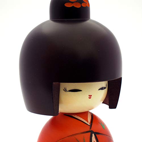Usaburo Kokeshi Hohoemi Traditional Japanese Dolls, Red - Image 2
