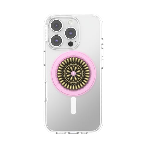Image of PopSockets Phone Grip for MagSafe, Magnetic Holder, Phone Stand, Enamel - Enamel Stamped Pink