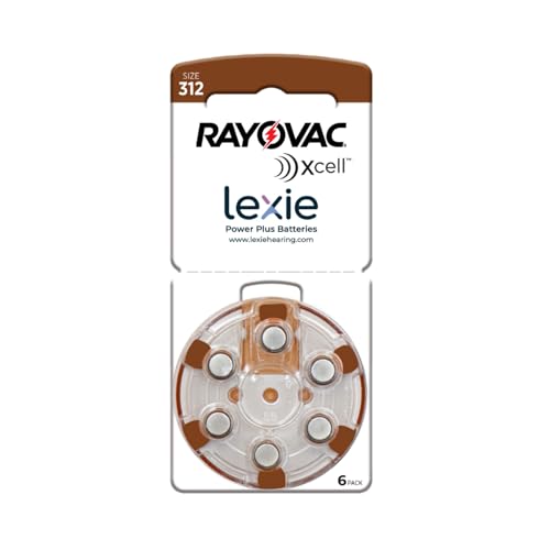 Rayovac Lexie OTC Hearing Aid Batteries Size 312 - Optimal Performance and Reliable Power Source, 1.45v Zinc-Air (60 Batteries)