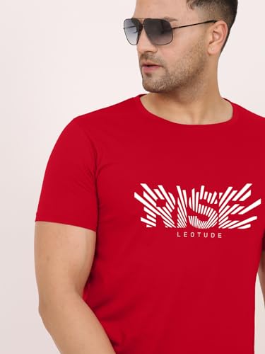 Image of LEOTUDE Men's Half Sleeve Regular Fit Tshirt | Tshirt for man