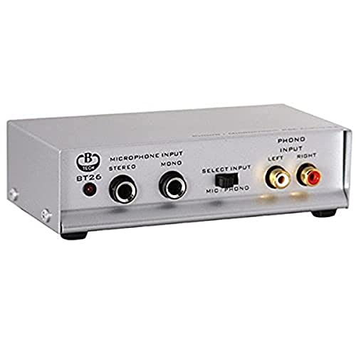 B-TECH BT26/S Phono/Mikrofon-Vorverstärker (parallelen Ausgängen) Silber