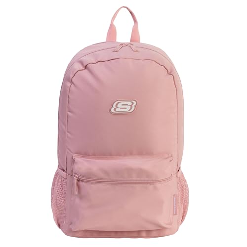 Skechers 365 Essential Travel Backpack for Women & Men, College Backpack, Laptop Bag, Multipurpose Back Pack & Book Bag (Lotus & White)
