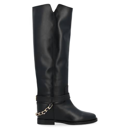 Botte en cuir noir avec chaîne style urbain idéal en taille 535