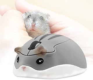 Wireless Mouse,Cute Mini Hamster Shape Optical Mouse,1200 DPI Noise Reduction Ultra Portable Travel Mouse,2.4 GHz with USB Unifying Receiver,for PC Mac Laptop Computer Kids Girl Gift(Gray)