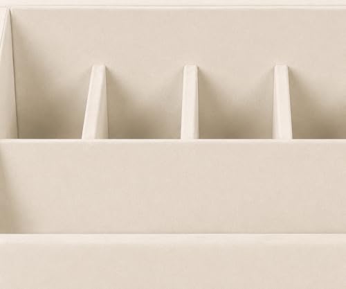 Image of La Trove 5 Slot Belt Organizer Display Tray for Men, Cream | Stackable tray keeps formal, casual and leather belts arranged neatly in wardrobe, closet, drawer, dresser or dressing table