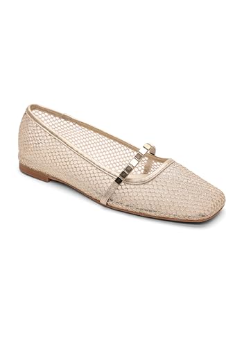 Sanctuary Women's Chic Mary Jane Timeless Strap Ballet Flat with Cushioned Footbed and Flexible Sole