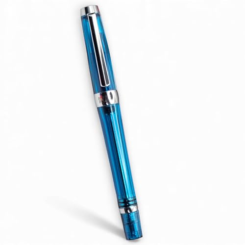 Image of THE VENTI Fountain Pen - Acrylic VAC Filler, Schmidt Nib (Fine),Vaccum Filling Pen, Best Pen Gift Set for Men & Women, Professional, Executive, Office, Nice Pens,Return Gift (F013-Blue)