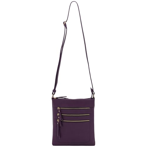 Image of Solene Crossbody Bag Functional Multi Pocket Messenger Purse Top Zip Closure Shoulder Handbag With Adjustable Strap