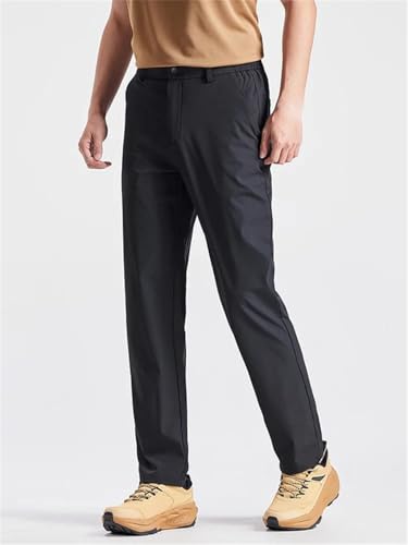 Men’s Quick Dry Casual Pants with Zip Pockets Korean Fashion Nylon/Spandex Stretched Golf Pants4
