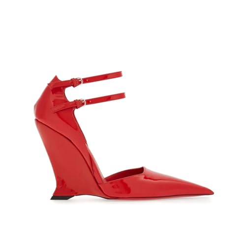 Vertundy Women's Ankle Strap Pumps Closed Pointed Toe Wedge High Heels Sandals Spring Fashion Wedding Bride Pumps Shoes3