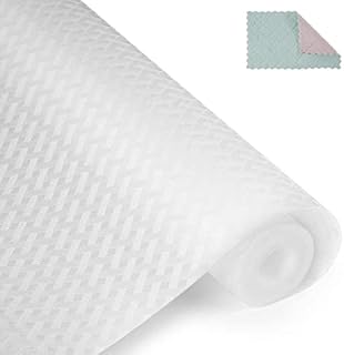 Drawer Liners, 45 * 200cm Washable Waterproof Anti-Slip Shelf Liner, Anti-Mildew Anti-Bacterial Drawer Liner for Fridge and Drawer