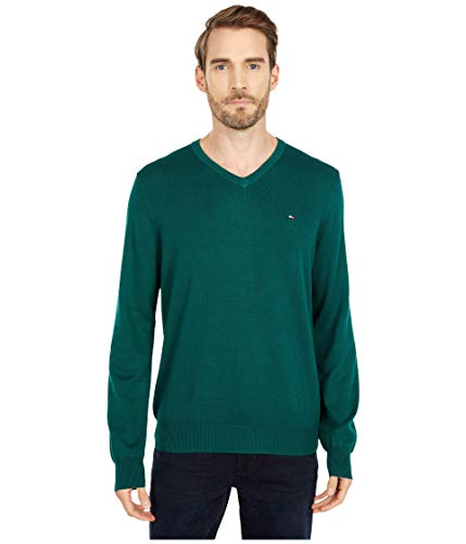 Tommy Hilfiger Men's Long Sleeve Cotton V-Neck Pullover Sweater