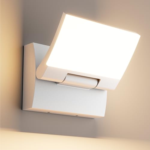 Migliori applique da parete potenti e molto luminose K-Bright 30W LED applique da esterno per interni, lampada da per esterni a parete con pannello orientabile a 180° Applique da esterno per entrata terrazza balcone, IP65, Bianco, 2000 lumen, 3000K