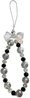 DHMIGU Cell Phone Strap with Crystal Beads and Pearl Design White | Phone Charms | Phone Strap Pearl Phone Charm, Detachab...