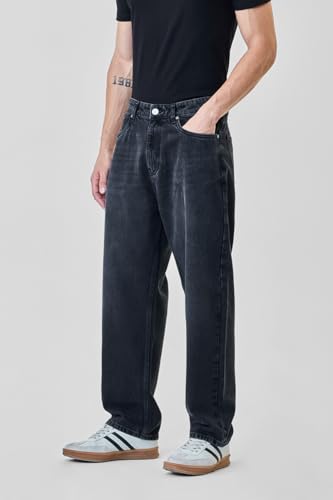 Image of SNITCH Men Jeans | Baggy Fit Relaxed Wide-Leg Design | Durable Cotton Blend with Medium Stretch & Light Fading | Casual Wear for All Seasons