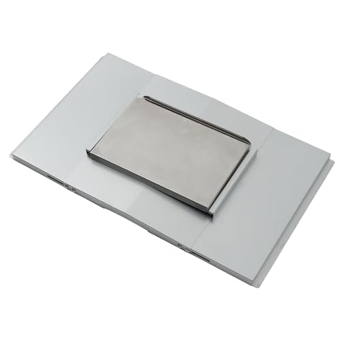 TAINO Universal Fettwanne mit Auffangwanne Universal-Abtropfpfanne verstellbar Tropfpfanne Grill Zubehör für Gasgrill Stahl Silber