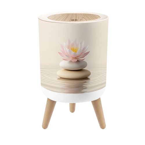 Papelera pequeña con tapa Serene Lotus 1.8 gal