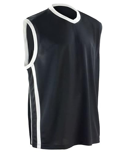 Spiro S278M Basketball Quick Dry Top - Black/White - XL