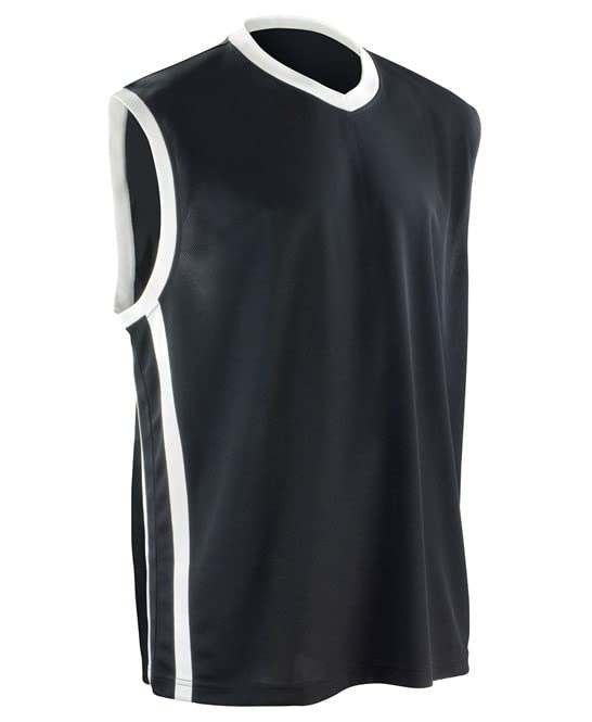 Débardeur basket respirant anti-transpiration noir blanc XL
