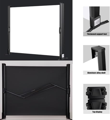 Écran de projection de bureau rétractable et portable avec support stable de 50 pouces