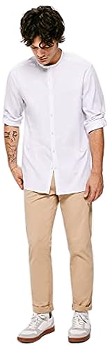 Springfield Camisa Mao, White, M para Hombre