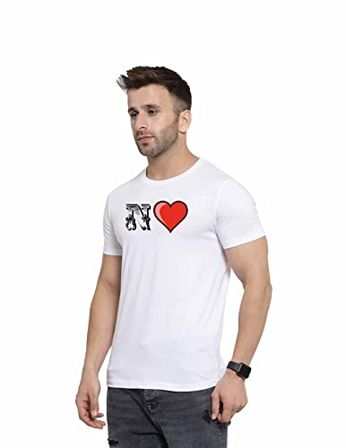 Image of Love Printed T-Shirt for Men and Women Alphabet with Love Heart Graphic Printed T-Shirt Half Sleeve T-Shirt