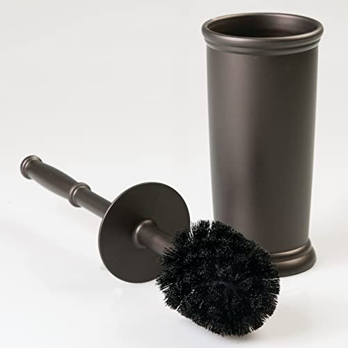 Image of mDesign Metal Freestanding Slim Toilet Bowl Brush and Holder (Pack of 2)