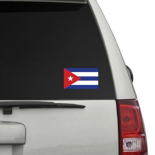 Image of World Country Flag Decal Stickers - Two Pack - for Cars Windows Bumpers Laptops Tablets Tumblers Cups Walls (Cuba)