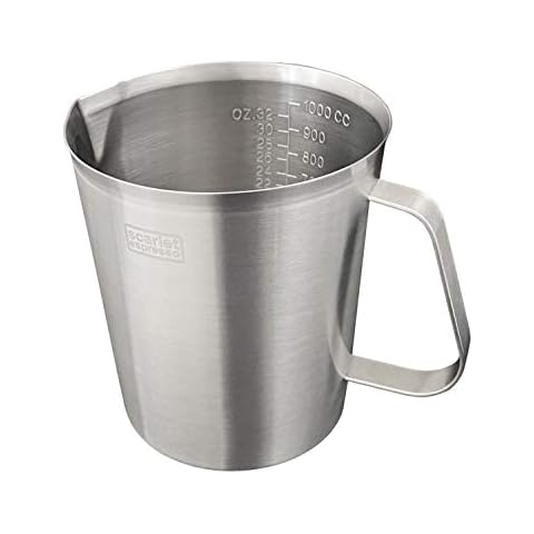 scarlet espresso | Milchkännchen »Graduata« Messbecher Pitcher Krug Gastro Milchaufschäumer Skala aus Edelstahl Cover